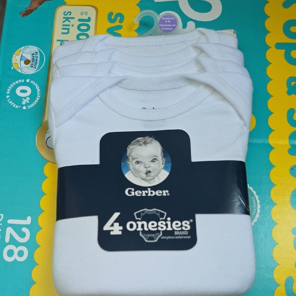 Gerber White Baby Onesies 4-Pack